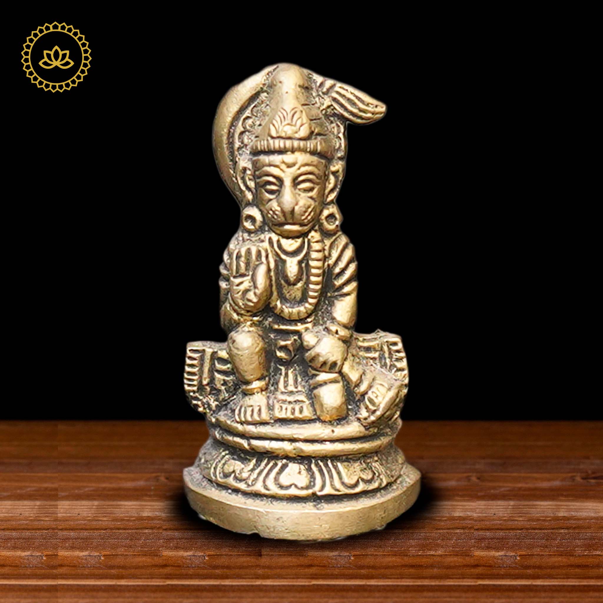 Brass Hanuman Sitting Idol - Distacart