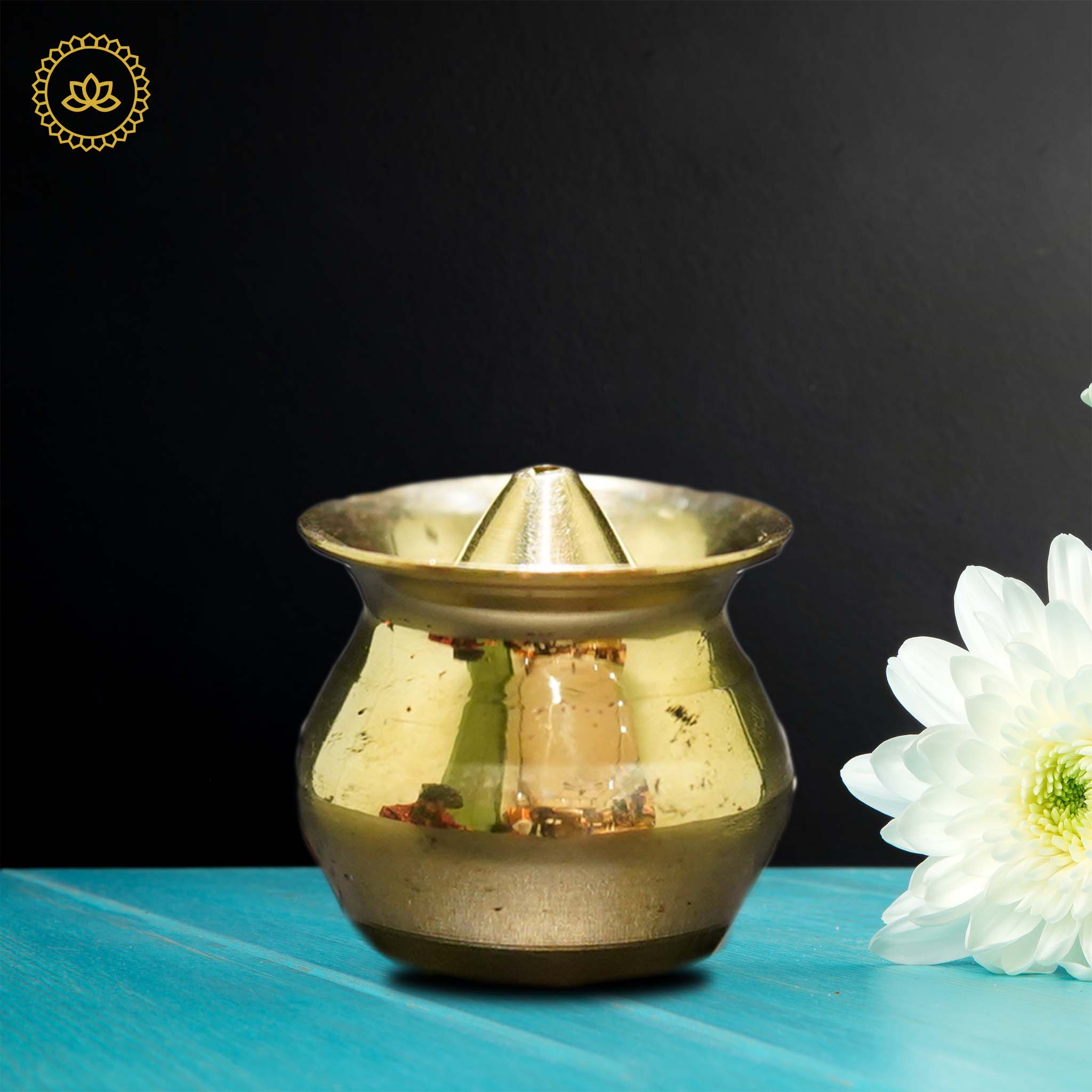 Brass Kalash Agarbatti Holder - Divine Fragrance and Prosperity for Homes - Distacart