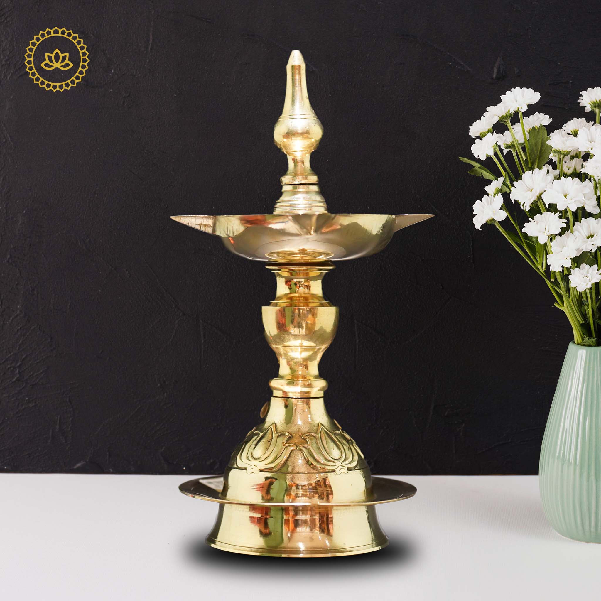Brass Kamal Deepa - Lotus-inspired Illumination for Homes - Distacart