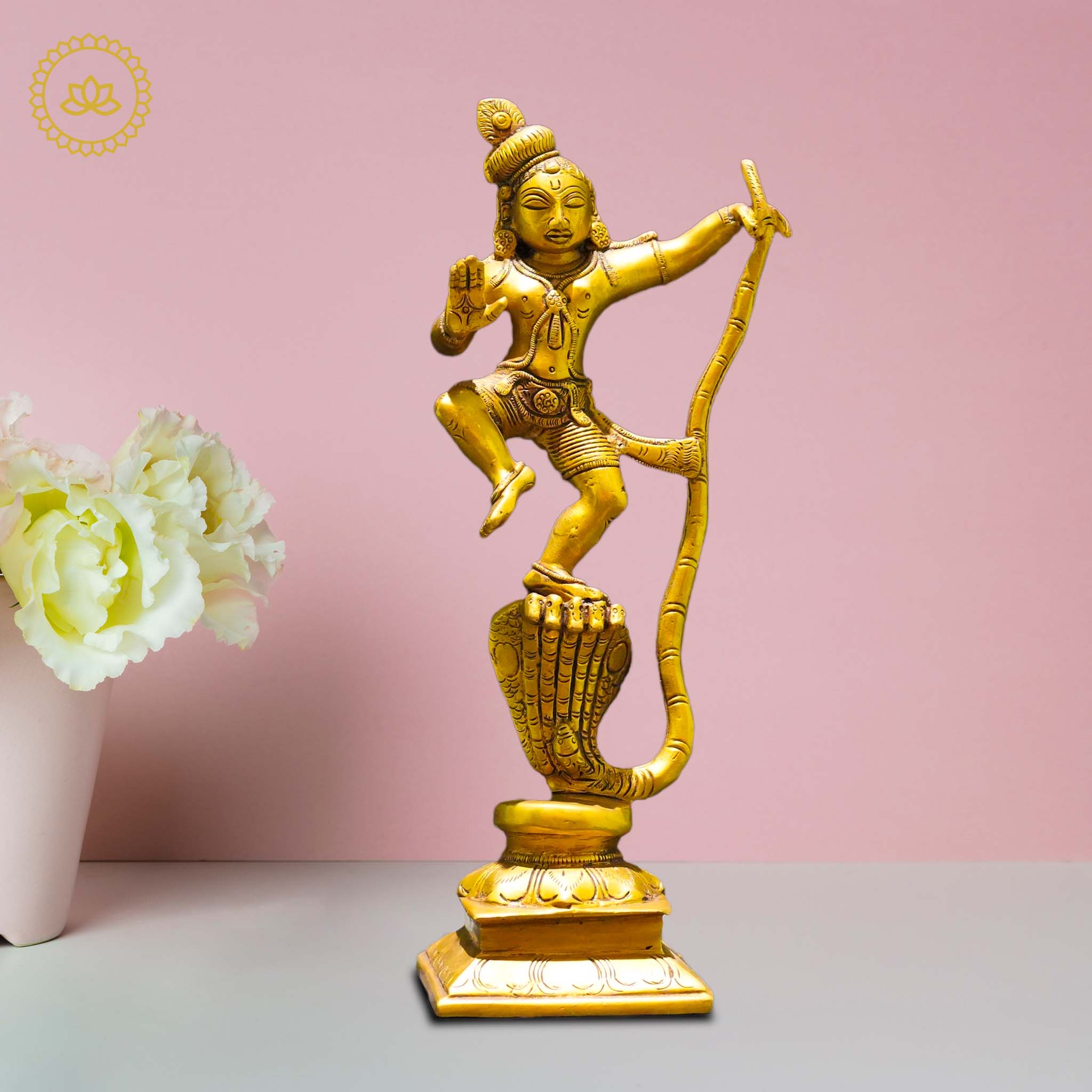 Brass Krishna Kali Idol - Symbol of Divine Balance and Power - Distacart