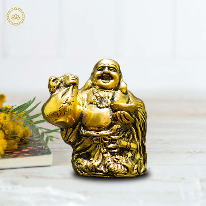 Brass Kubera Idol - Divine Keeper of Wealth and Abundance - Distacart
