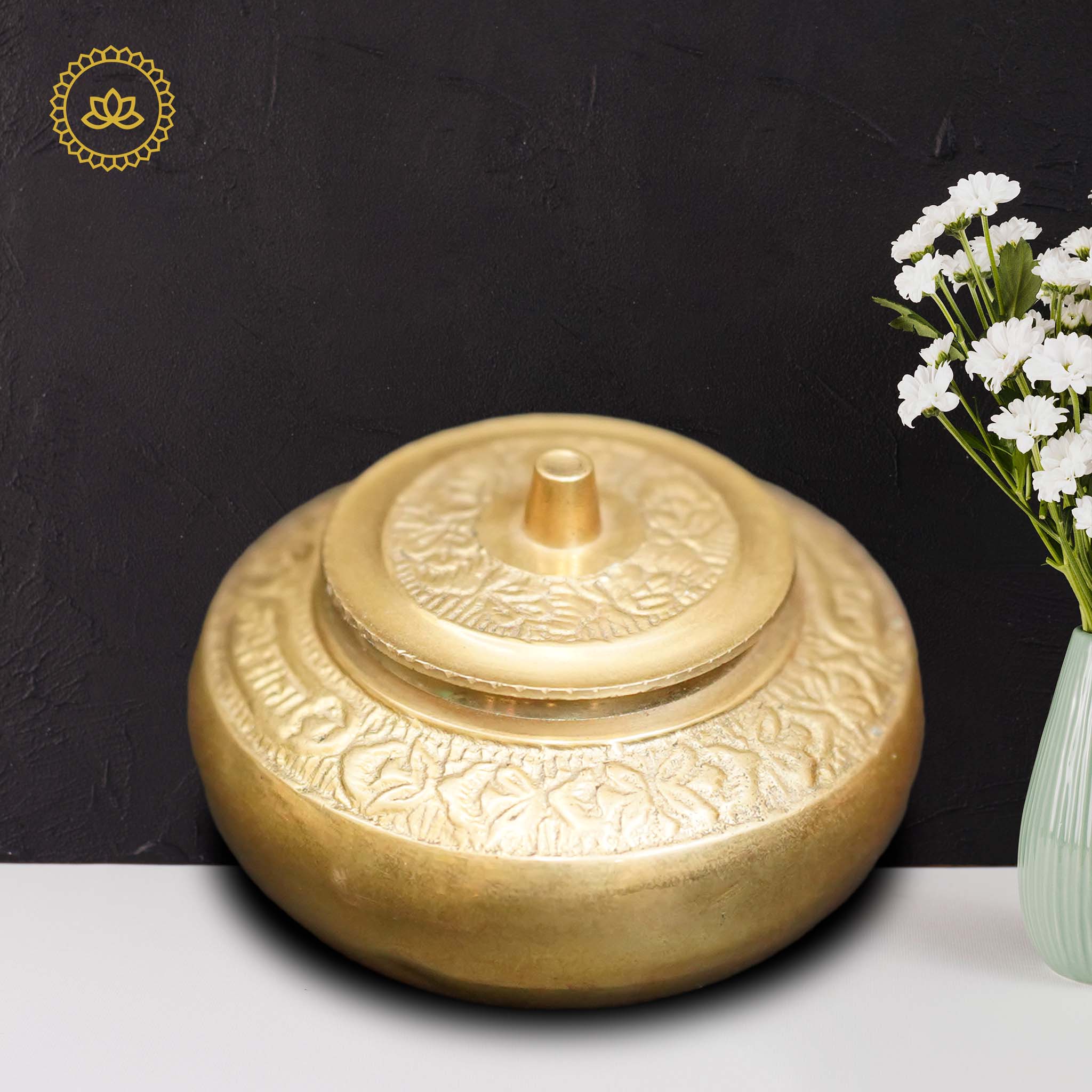 Brass kumkum Box - Distacart