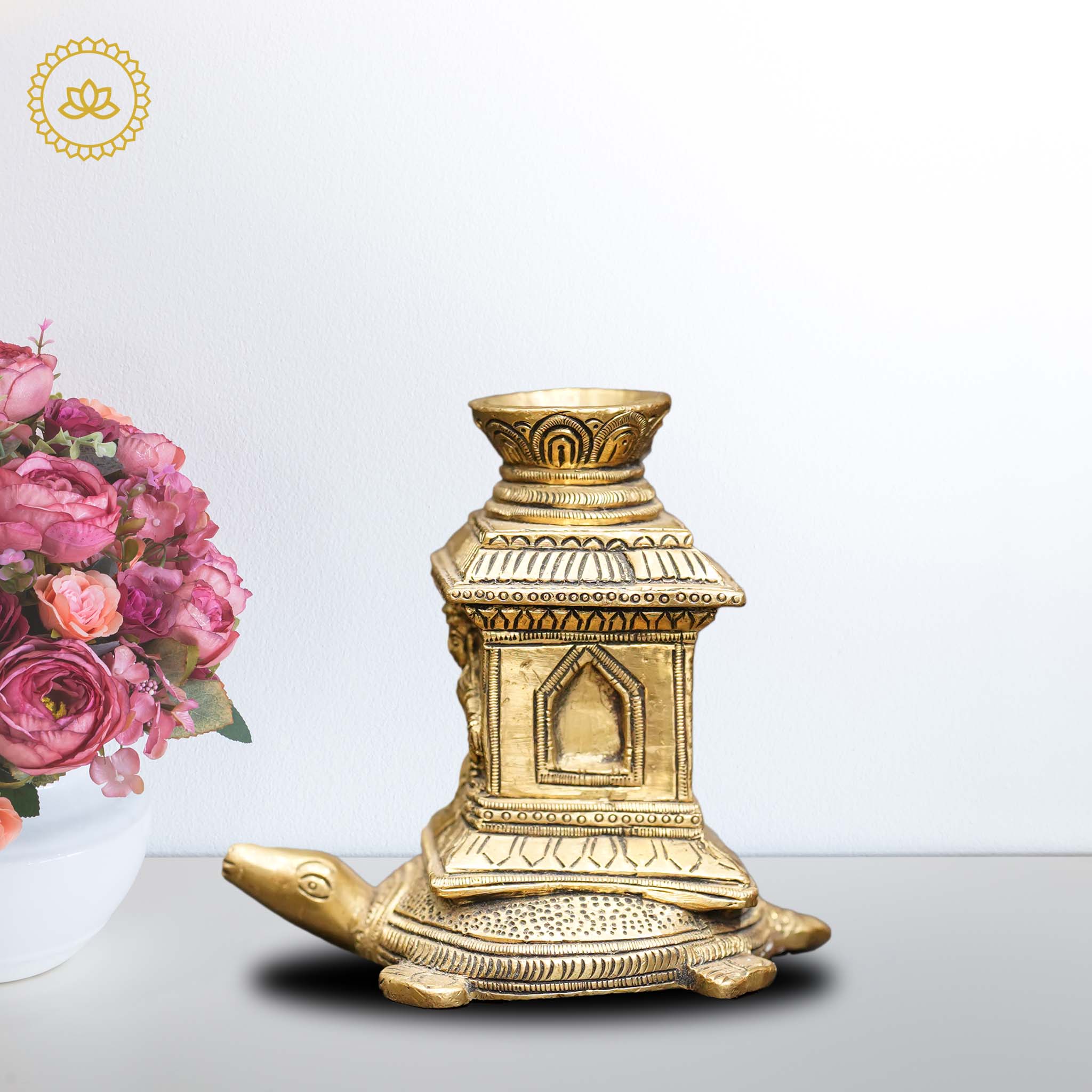 Brass Kurma with Tulasi Agarbatti Stand - Distacart