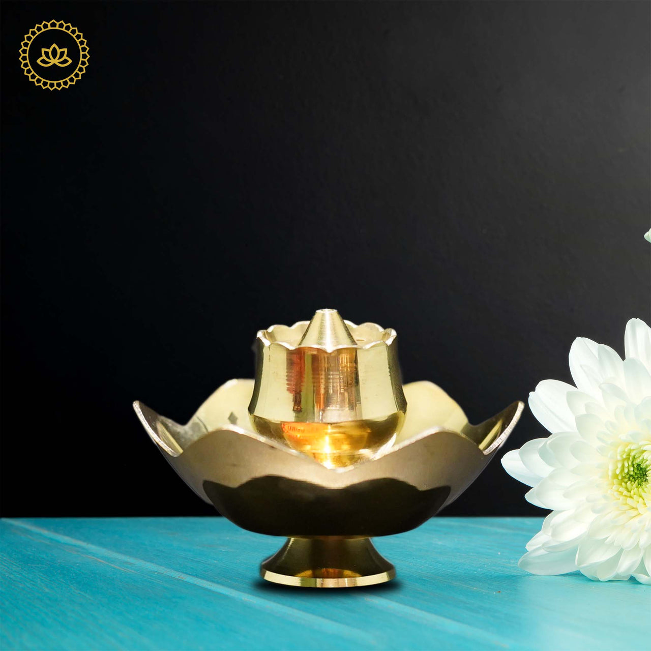 Brass Lotus Agarbatti Stand - Divine Fragrance and Serenity for Homes - Distacart