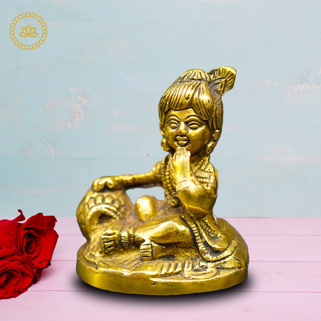 Brass Mukhan Krishna Idol: A Divine Delight - Distacart