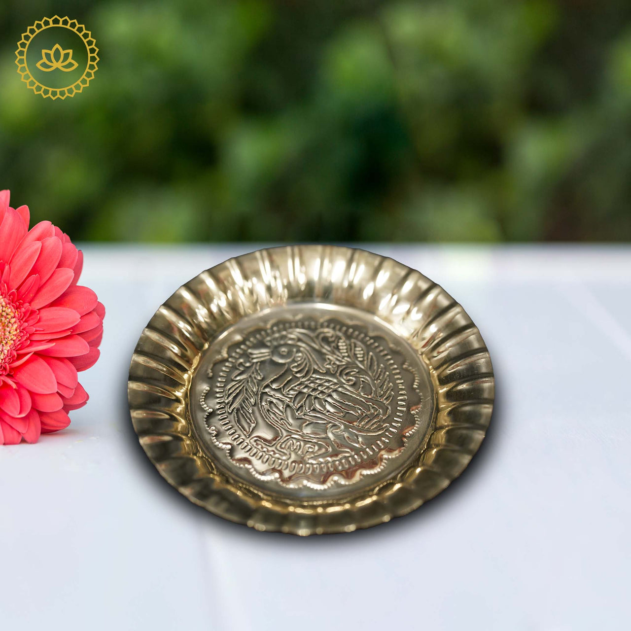 Brass Naxi Plate Aarthi: Embrace Sacred Rituals and Devotion - Distacart