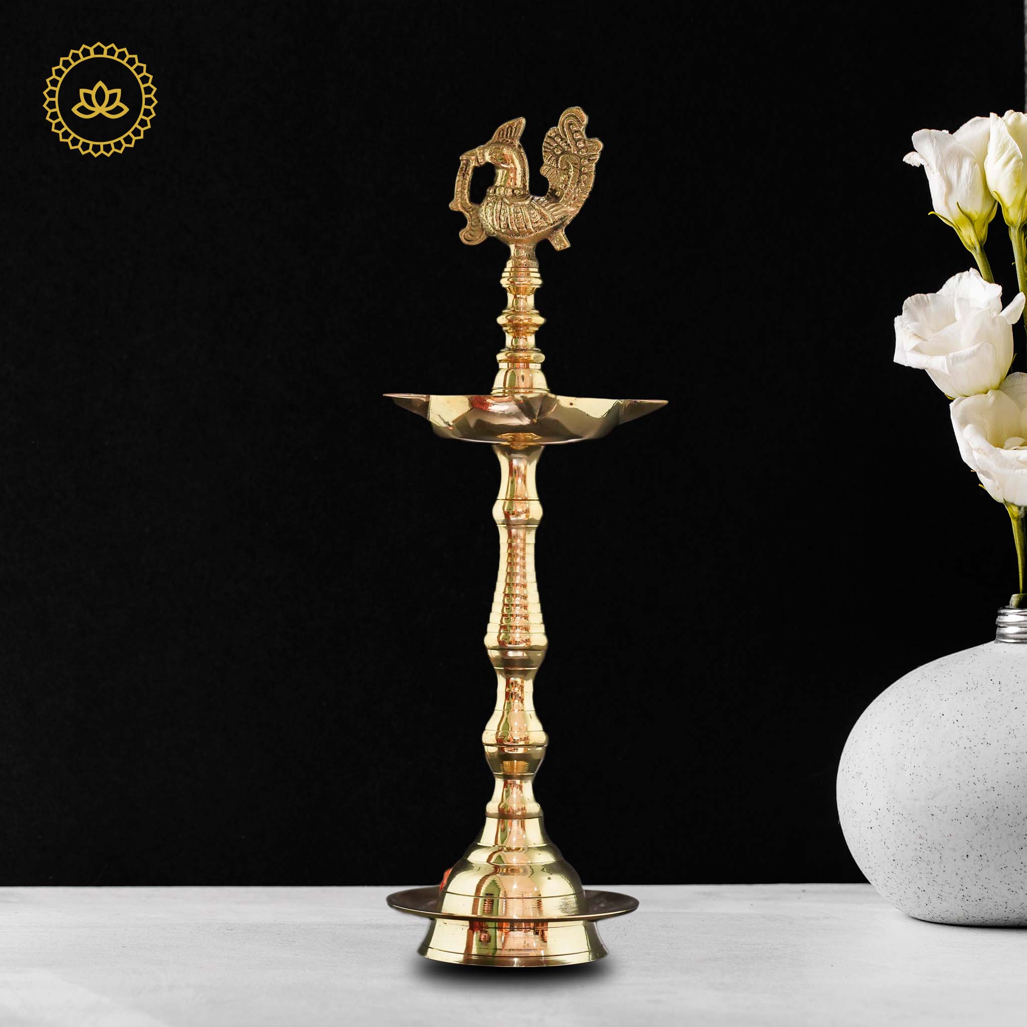 Brass Peacock Diya - Divine Illumination for Homes - Distacart