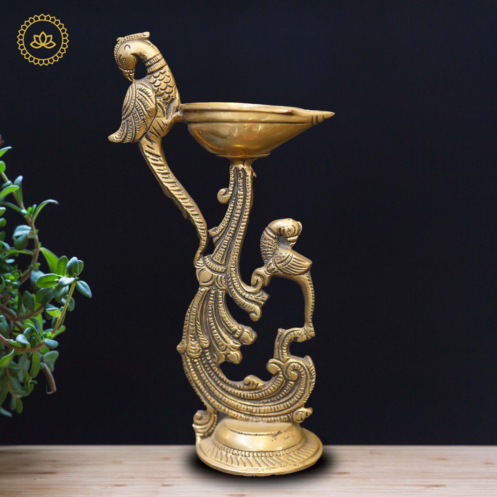 Brass Peacock Diya - Distacart