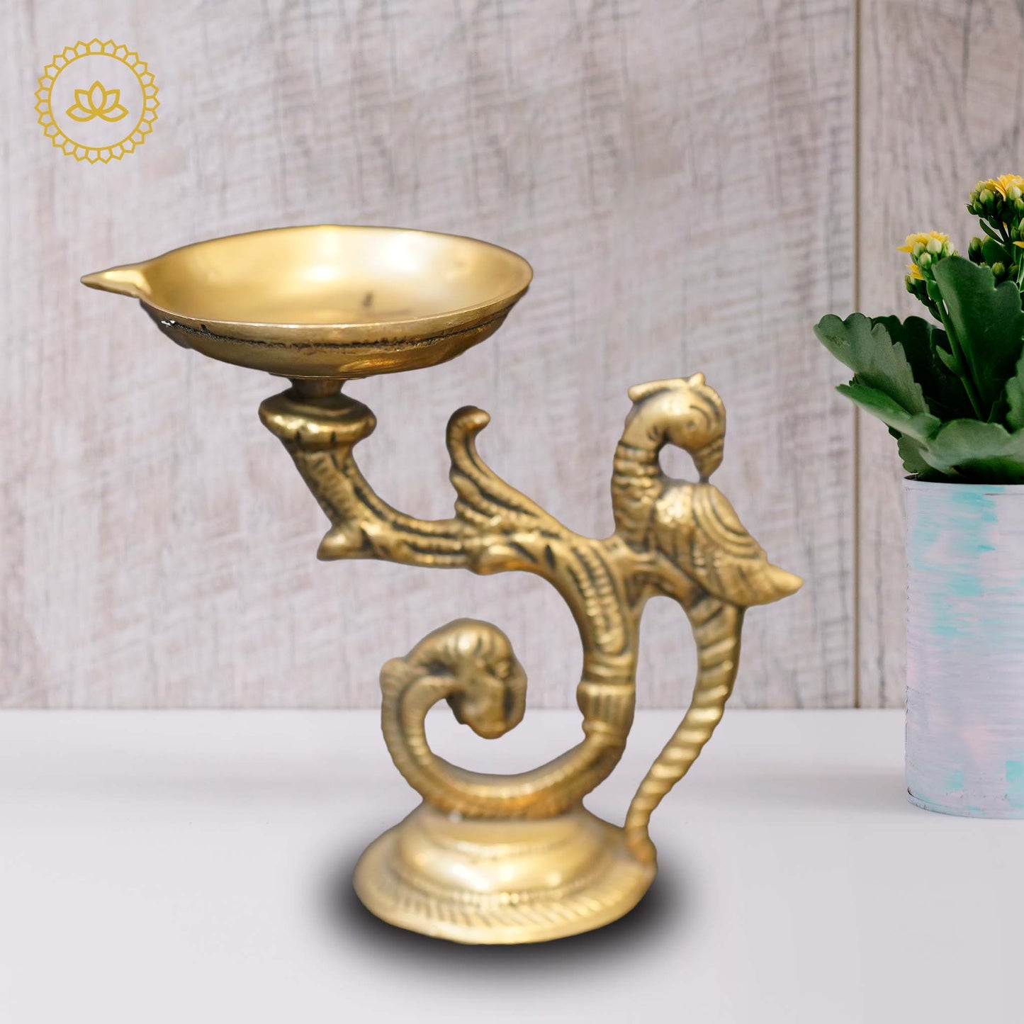Brass Peacock Diya - Distacart