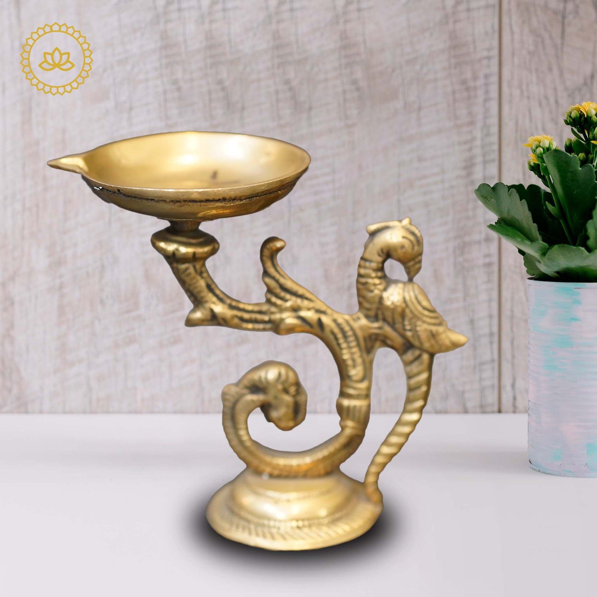 Brass Peacock Diya - Distacart