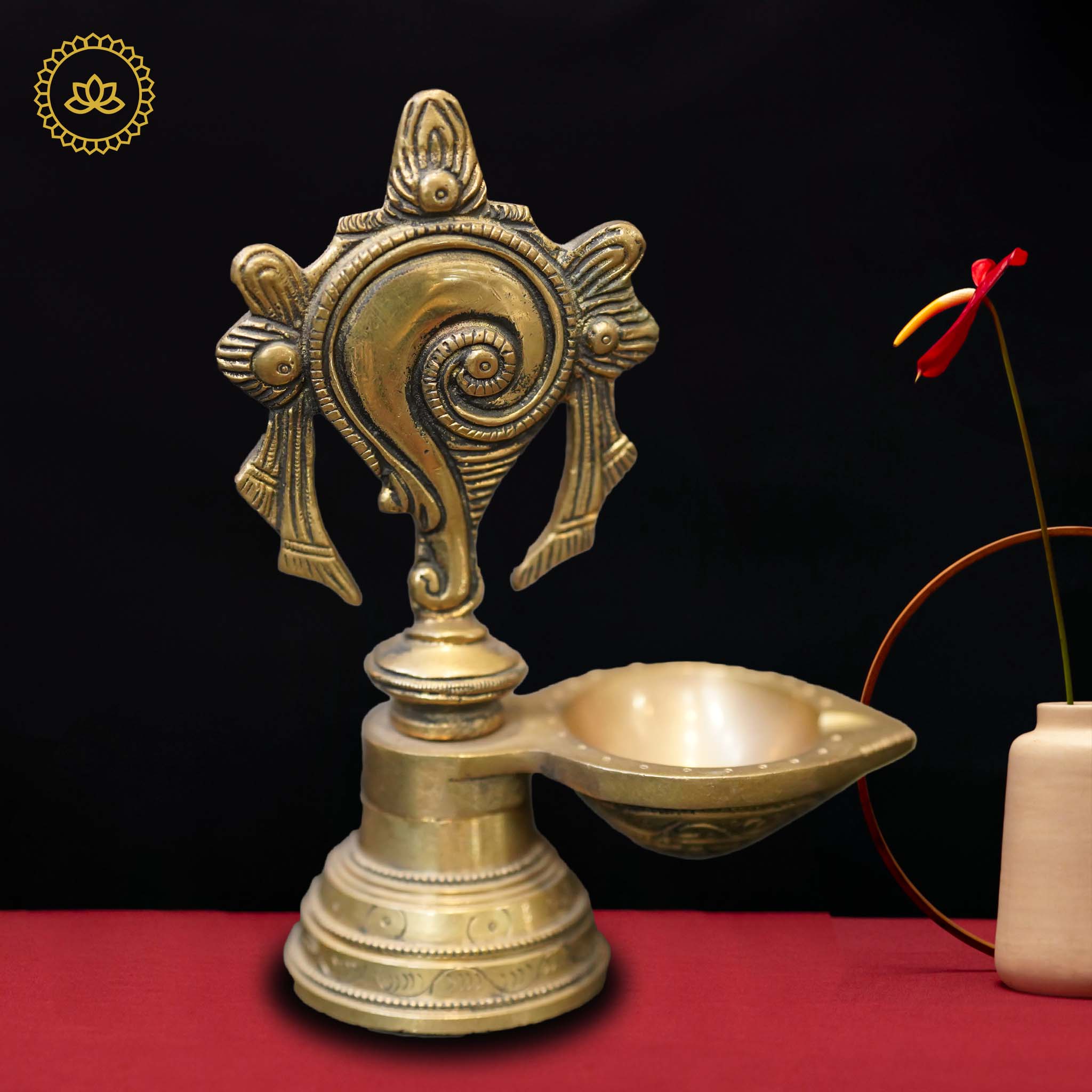 Brass Shankh Diya - Distacart