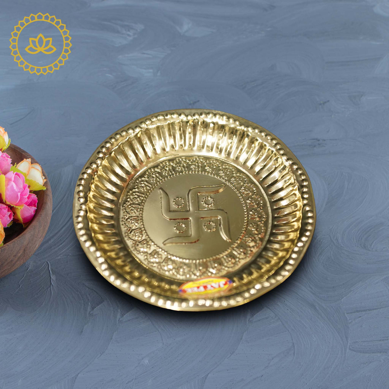 Brass Swastik Plate Aarthi: Embrace Divine Blessings and Harmony - Distacart