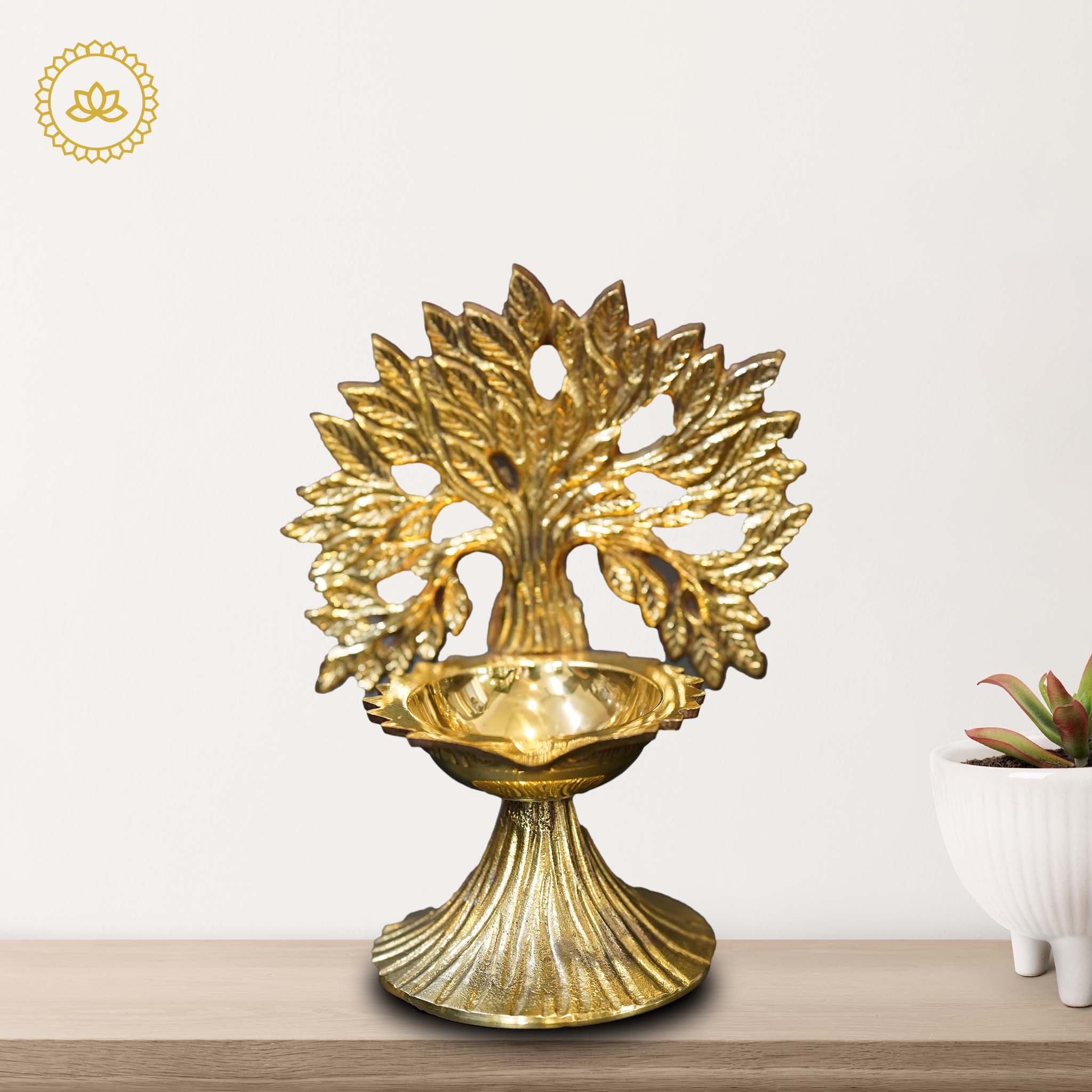 Brass Tree Design Diya - Distacart