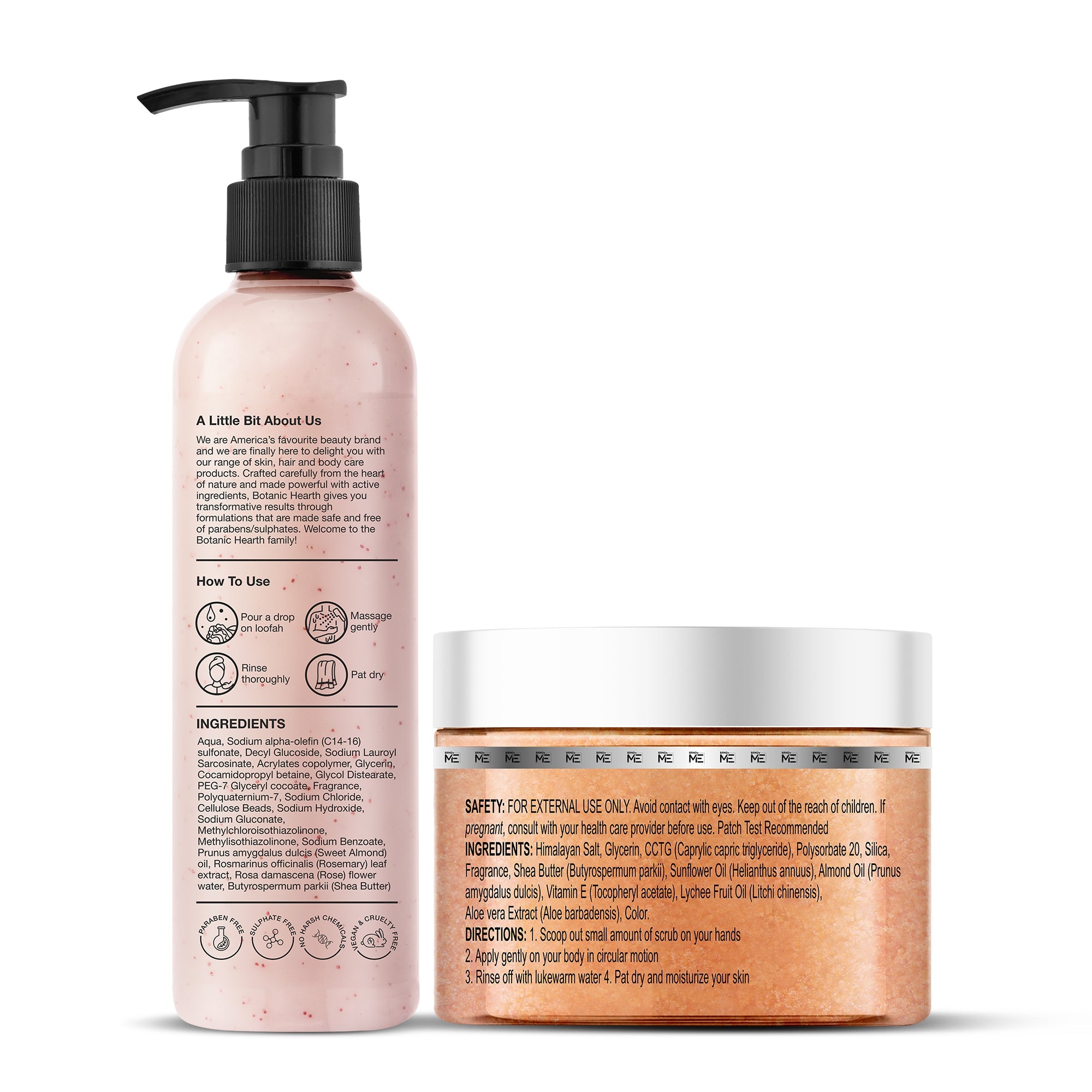 British Rose with Almond Bodywash & Himalayan Scrub Combo (Set of 2) - Distacart