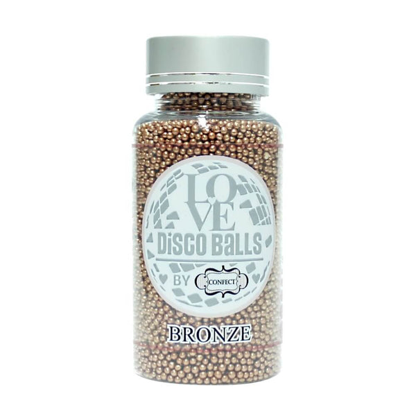 confect bronze disco balls sprinkles 2 mm 120 gms
