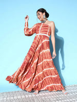 Thumbnail for Yufta Brown One Shoulder Maxi Dress