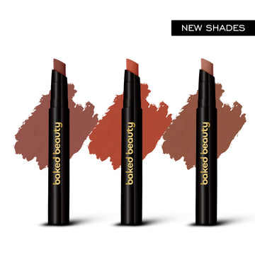 Baked Beauty My Crayon Brownie Bite Matte Lip Cream Lipsticks (Set of 3) - Distacart