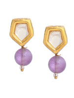 Thumbnail for Ruby Raang Purple Amethyst Kundan Studs
