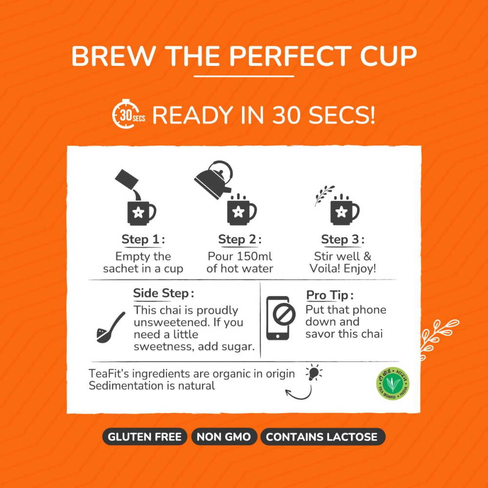 TeaFit No Sugar Instant Ginger Tea Premix - Distacart