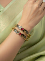 Thumbnail for NVR Women Set of 2 Gold Plated Handcrafted Kada Bangle - Distacart