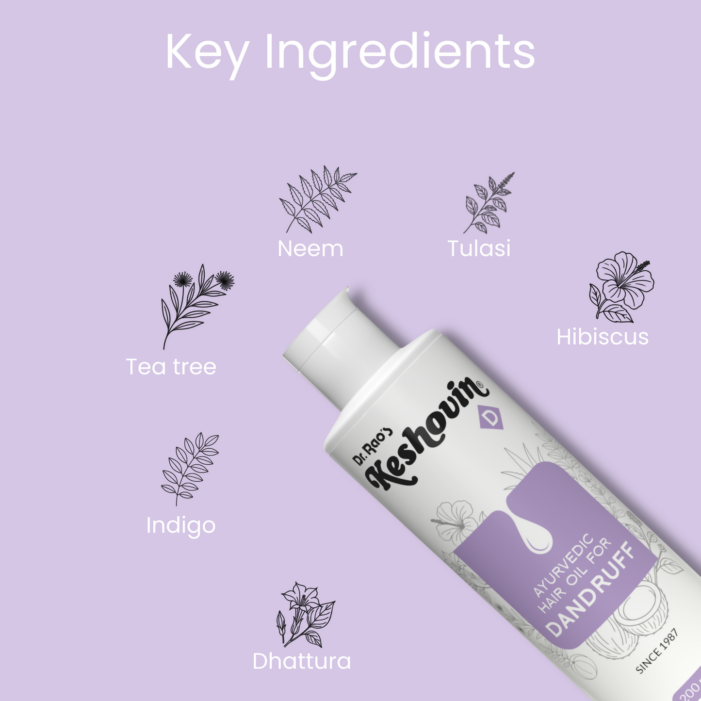Dr. Rao's Keshovin Anti Dandruff Herbal Hair Oil - Distacart