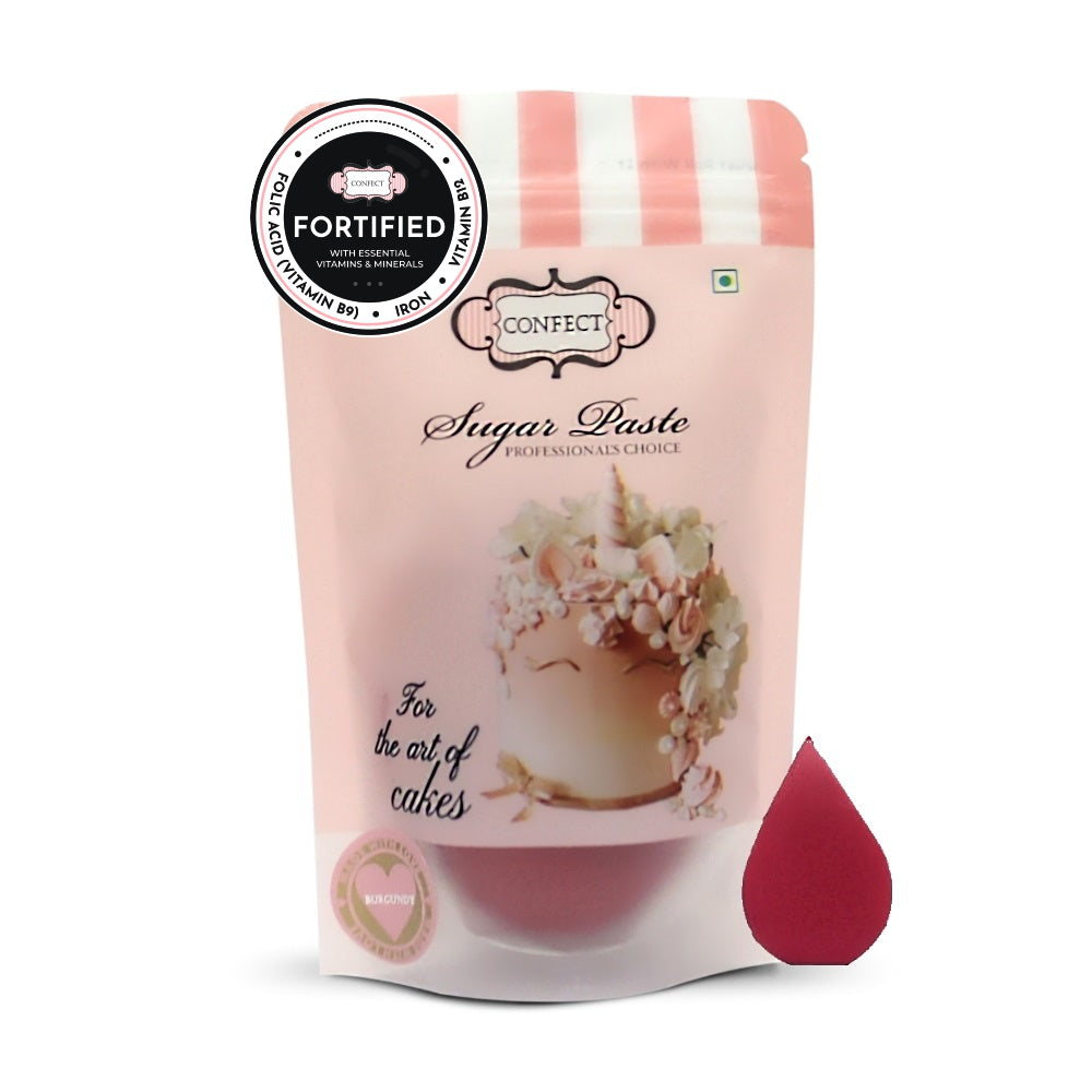confect burgundy nutritional sugarpaste 250 gms