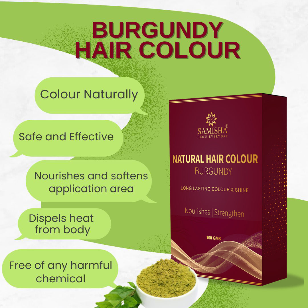 Samisha Burgundy Hair Colour Powder – Original & Organic Reddish Brown - Distacart