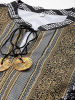Thumbnail for Ahalyaa Women Printed Ethnic Co-Ords - Black Color - Distacart
