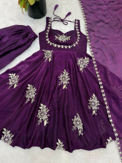 Teeya Creation New Womens Trendy Embroidery Sequence Work Kurta Set - Dista