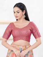 Thumbnail for Joban Fashion Magenta Tissue Elbow Sleeveless Back Open Blouse