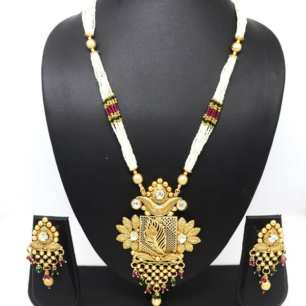 Joban Fashion White Pure Brass With Rajwadi Polish Necklace Set