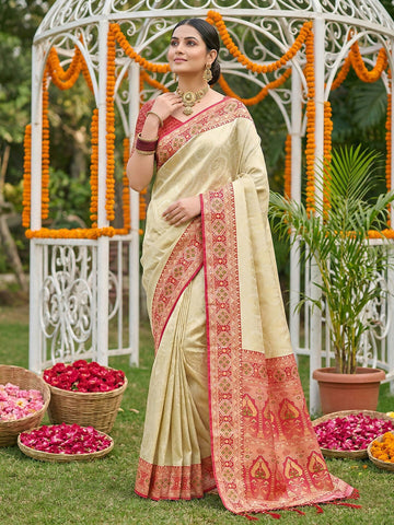 Shree Shyam Fashion Red Soft Silk Saree - Dista