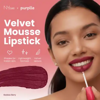 NY Bae Velvet Mousse Liquid Lipstick - Badass Berry 02 - Distacart
