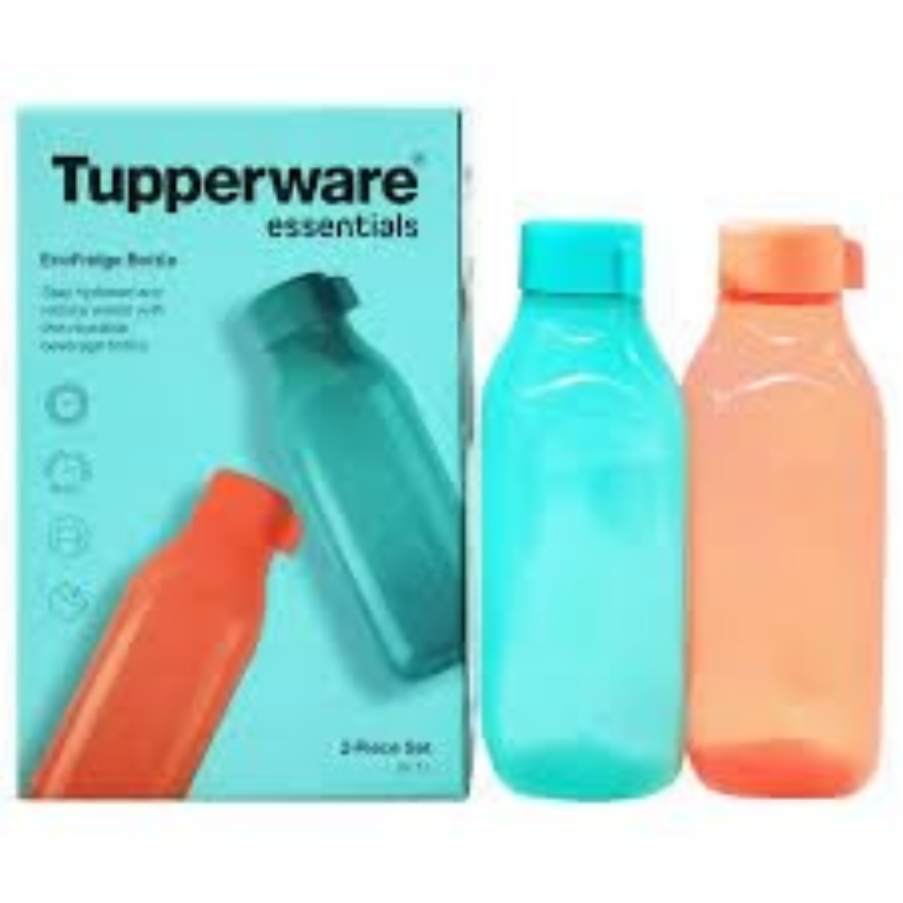 Tupperware Aquasafe Eco Square Fliptop Plastic Bottles - Dista