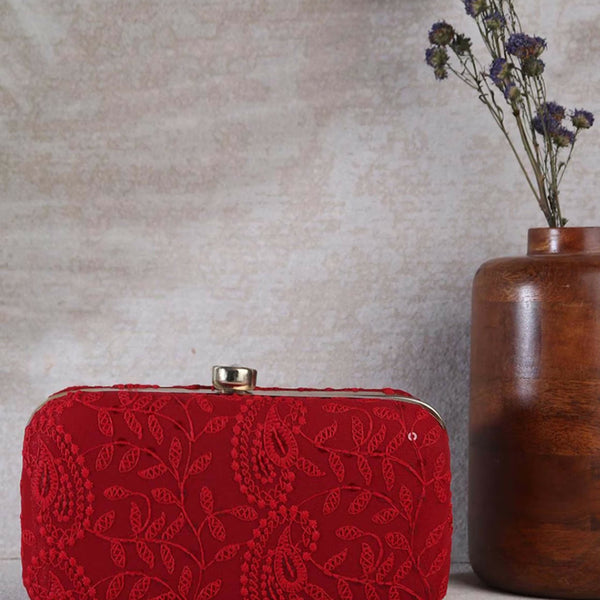Joban Fashion Women Embellished Potli Clutch - Red - Dista
