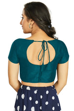 Thumbnail for Aastha Fashion Women's Teal Art Silk Designer Festive Wear Readymade Blouse - Distacart