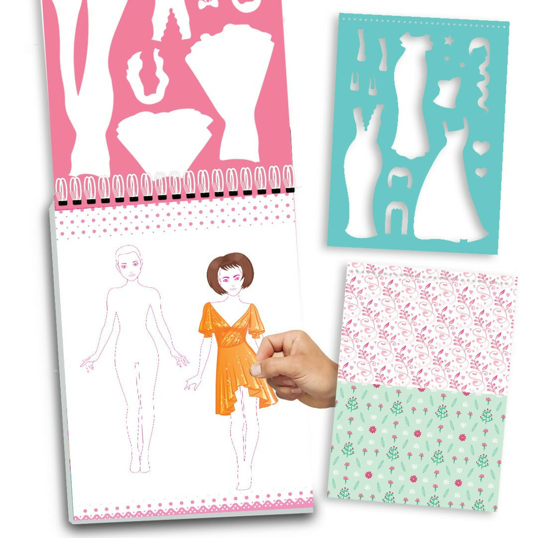 Dreamland Publications Style Studio Fashion Sketch Activity Book 1 for Girls Age 4-8 years