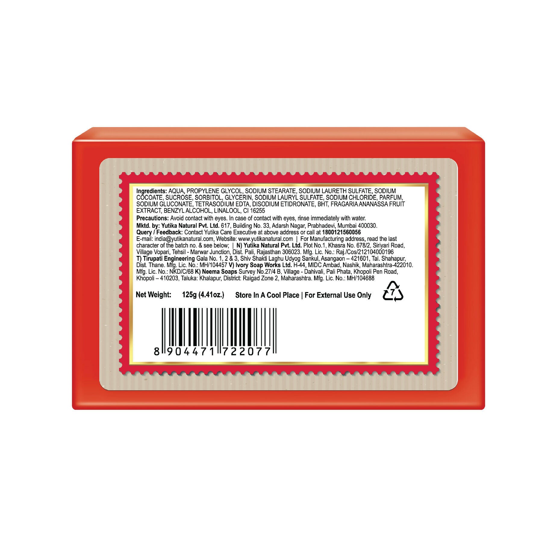Nisha Strawberry Body Cleansing Soap Bar - Distacart