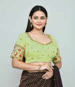 Thumbnail for Joban Fashion Women's Light Green Embroidered Stitched Blouse