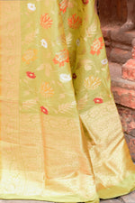 Thumbnail for Joban Fashion Light Green Banarasi Katan Pure Handloom Banarasi Silk Saree