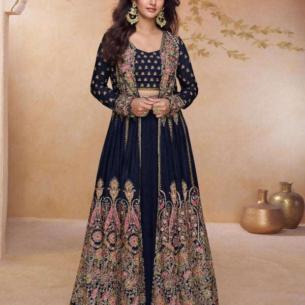 Anaita Black Chinon Readymade Suit with Heavy Embroidery & Sequence Work