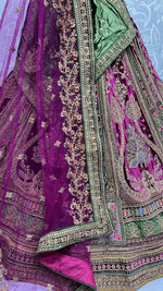 Thumbnail for Jyoti Fashion Women's Purple Velvet Fancy Patch, Multi Thread Embroidered, Zircon Diamond, Sequins Work Wedding Lehenga Choli - Distacart