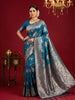 Shree Shyam Fashion Teal Blue Silk Blend Saree - Distacart