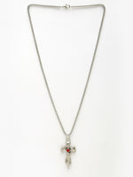 Thumbnail for NVR Men's Silver-Plated Stainless Steel Pendant with Chain - Distacart