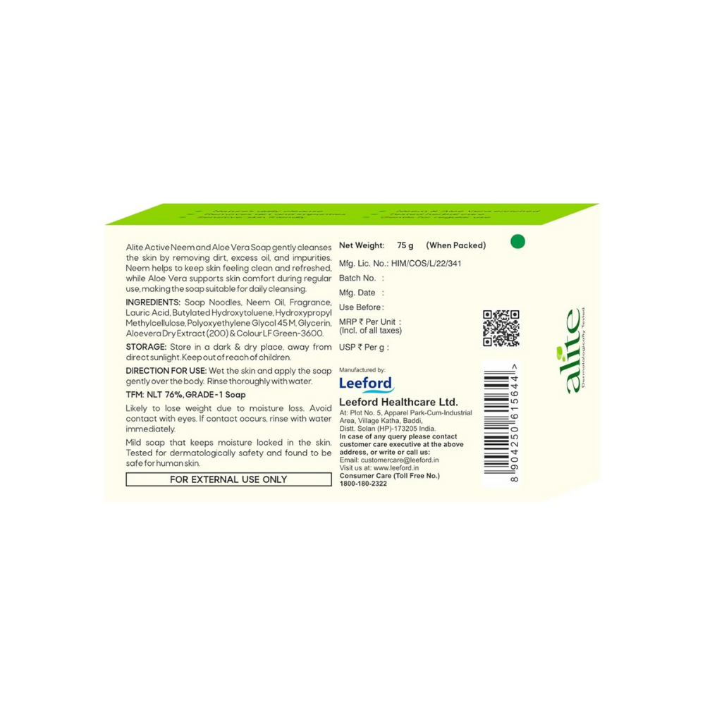 Alite Neem & Aloe Vera Soap for Gentle Daily Cleansing - Distacart