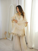 Thumbnail for Teeya Creation New Latest Trendy Real Mirror Work With Lace Border Kurta Set - Dista