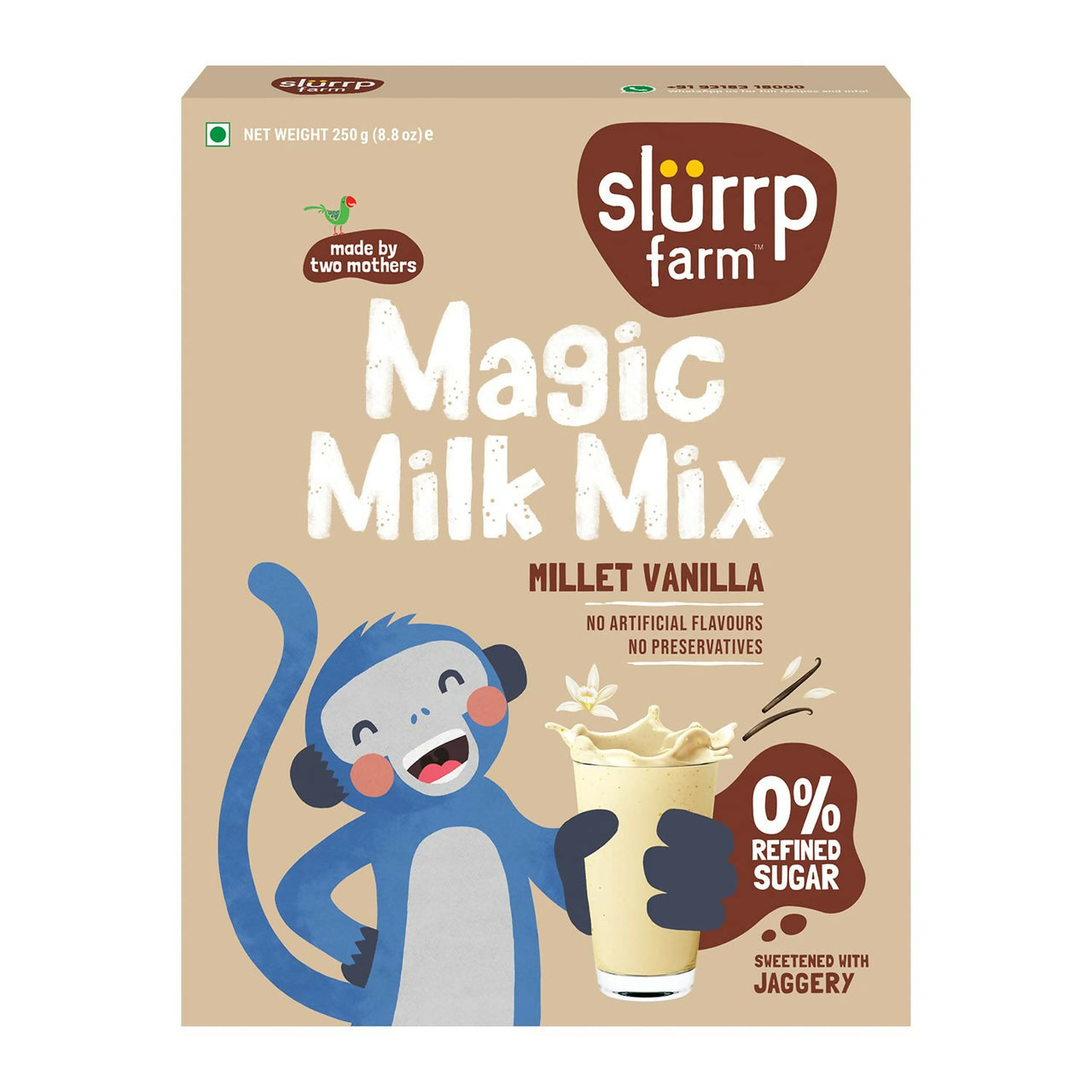 Slurrp Farm Vanilla Magic Milk Mix Sweetened with Jaggery Powder - Distacart