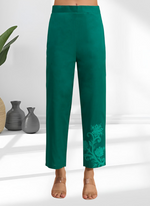 Thumbnail for Joban Fashion Green Cotton, Linen Embroidered Readymade Cord Set - Distacart