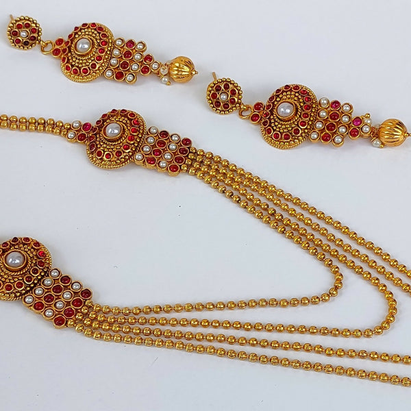 Pink & White kemp layer necklace set - Distacart