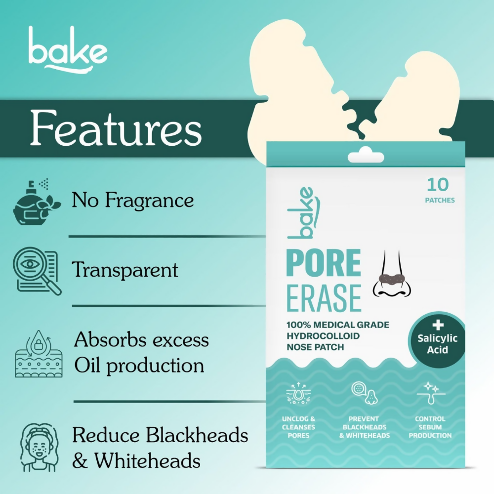 Bake 2% Salicylic Acid Pore Erase Nose Strips - Distacart
